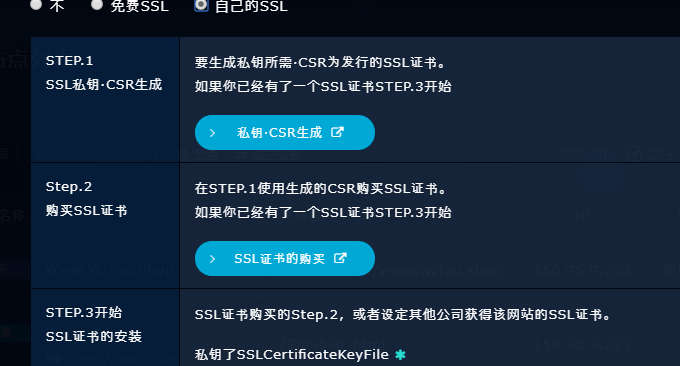 Xrea免费空间选择自定义SSL